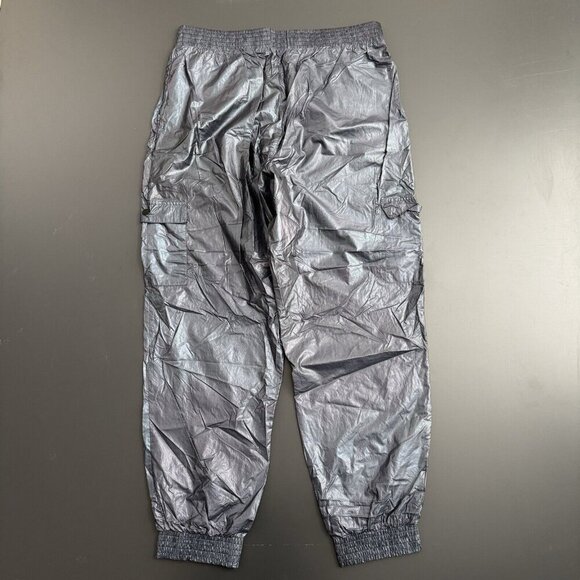 Victorias Secret Sport Cargo Jogger Pant Iridescent Gray Blue‎ Foil Metallic L - Picture 9 of 14